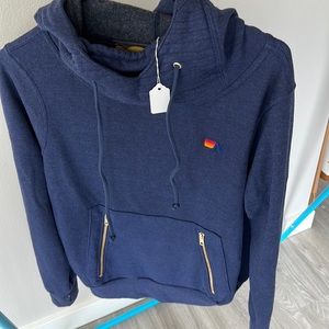 Aviator Nation NWT Ninja Pullover Hoodie Navy M